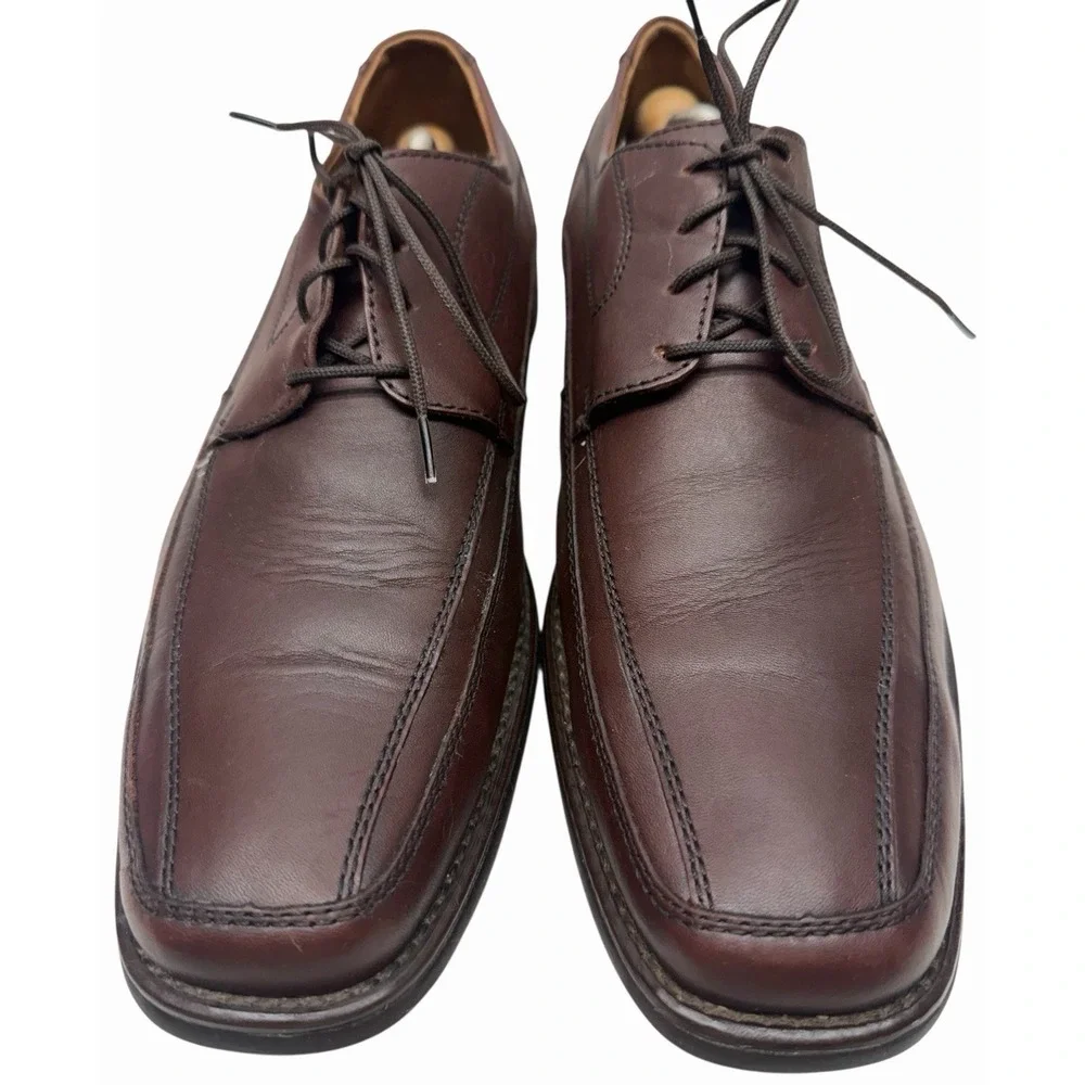 Flexi Mens Brown Leather Comfort Loafers Lace Up Size 13‎  78301